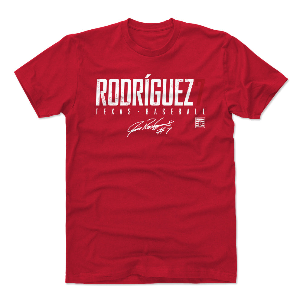 Ivan Rodriguez Men's Cotton T-Shirt - Red - Texas | 500 Level