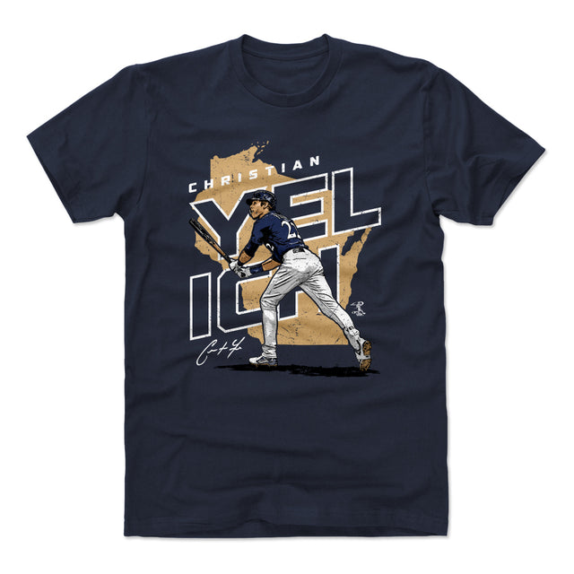 Christian Yelich Men's Cotton T-Shirt | 500 LEVEL