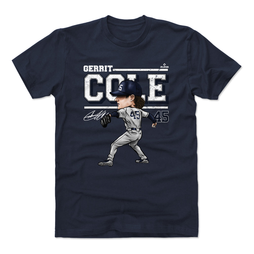 Gerrit Cole Men's Cotton T-Shirt - True Navy - New York | 500 Level Major League Baseball Players Association (MLBPA)