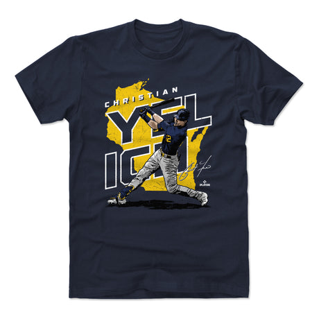 Christian Yelich Men's Cotton T-Shirt | 500 LEVEL