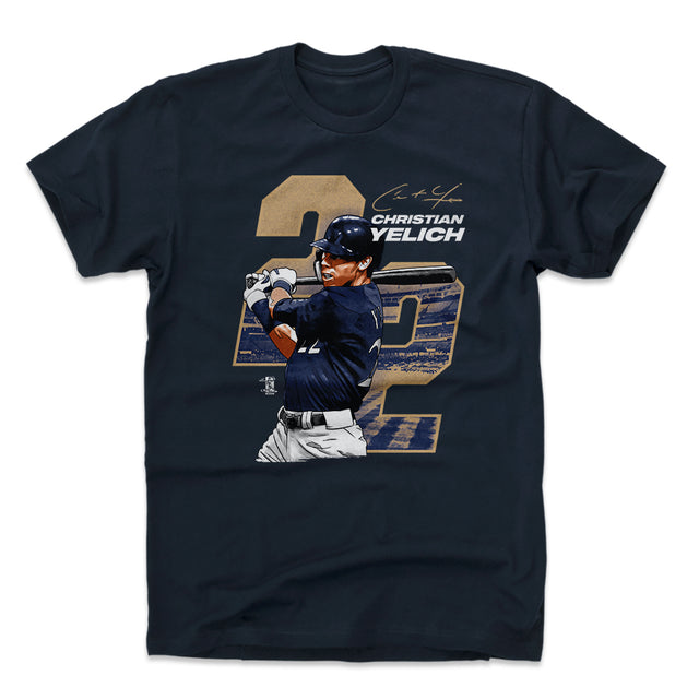 Christian Yelich Men's Cotton T-Shirt | 500 LEVEL