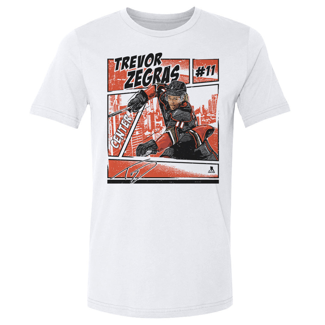 Anaheim Ducks Trevor Zegras Men's Cotton T-Shirt - Heather Gray - Anaheim | 500 Level
