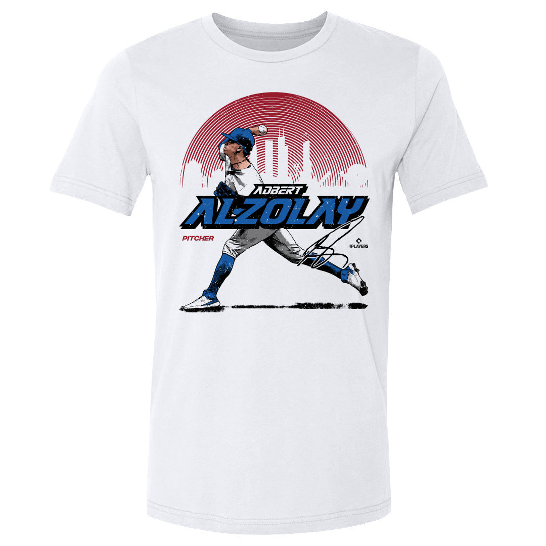Adbert Alzolay Men's Cotton T-Shirt - White - Chicago | 500 Level Major League Baseball Players Association (MLBPA)