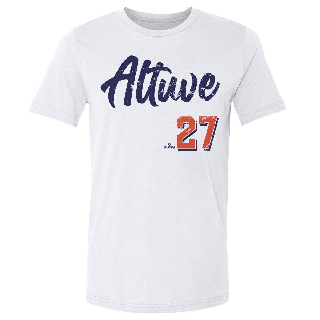 Jose Altuve Men's Cotton T-Shirt - White - Houston | 500 Level Major League Baseball Players Association (MLBPA)