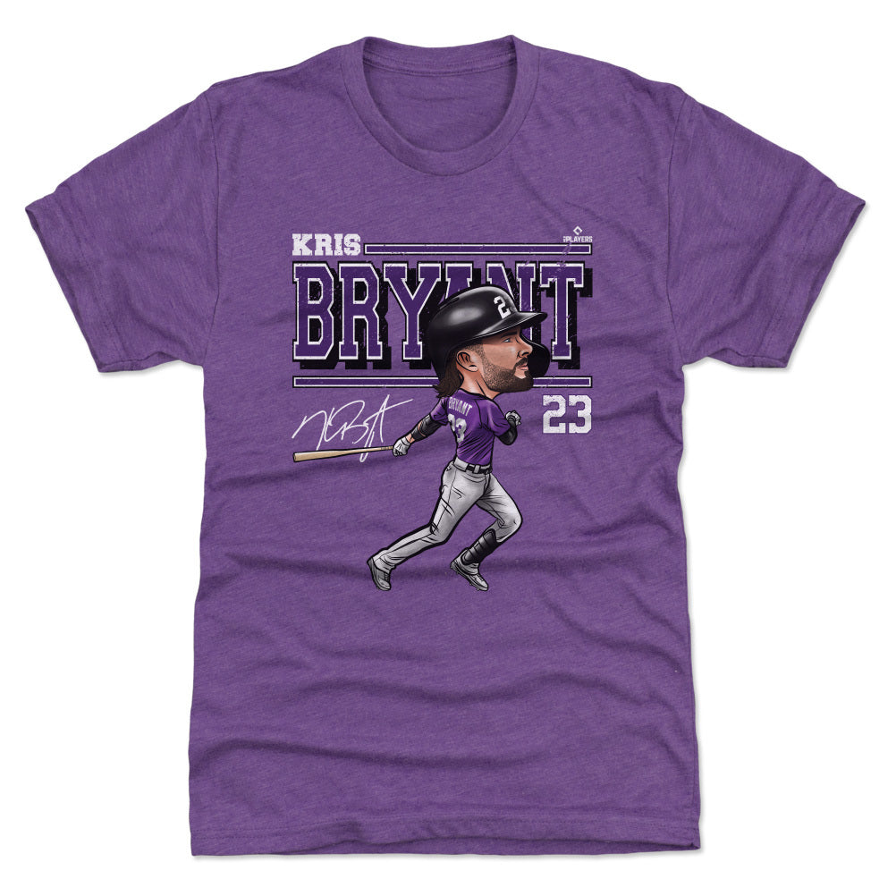 Colorado Rockies Kris Bryant Men's Premium T-Shirt - Heather Purple - Colorado | 500 Level Major League Baseball Players Association (MLBPA)