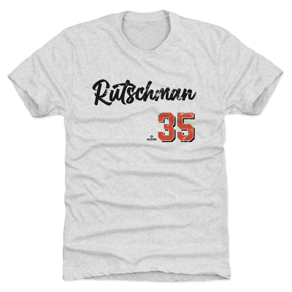 Baltimore Orioles Adley Rutschman Men's Premium T-Shirt - Tri Ash - Baltimore | 500 Level Major League Baseball Players Association (MLBPA)