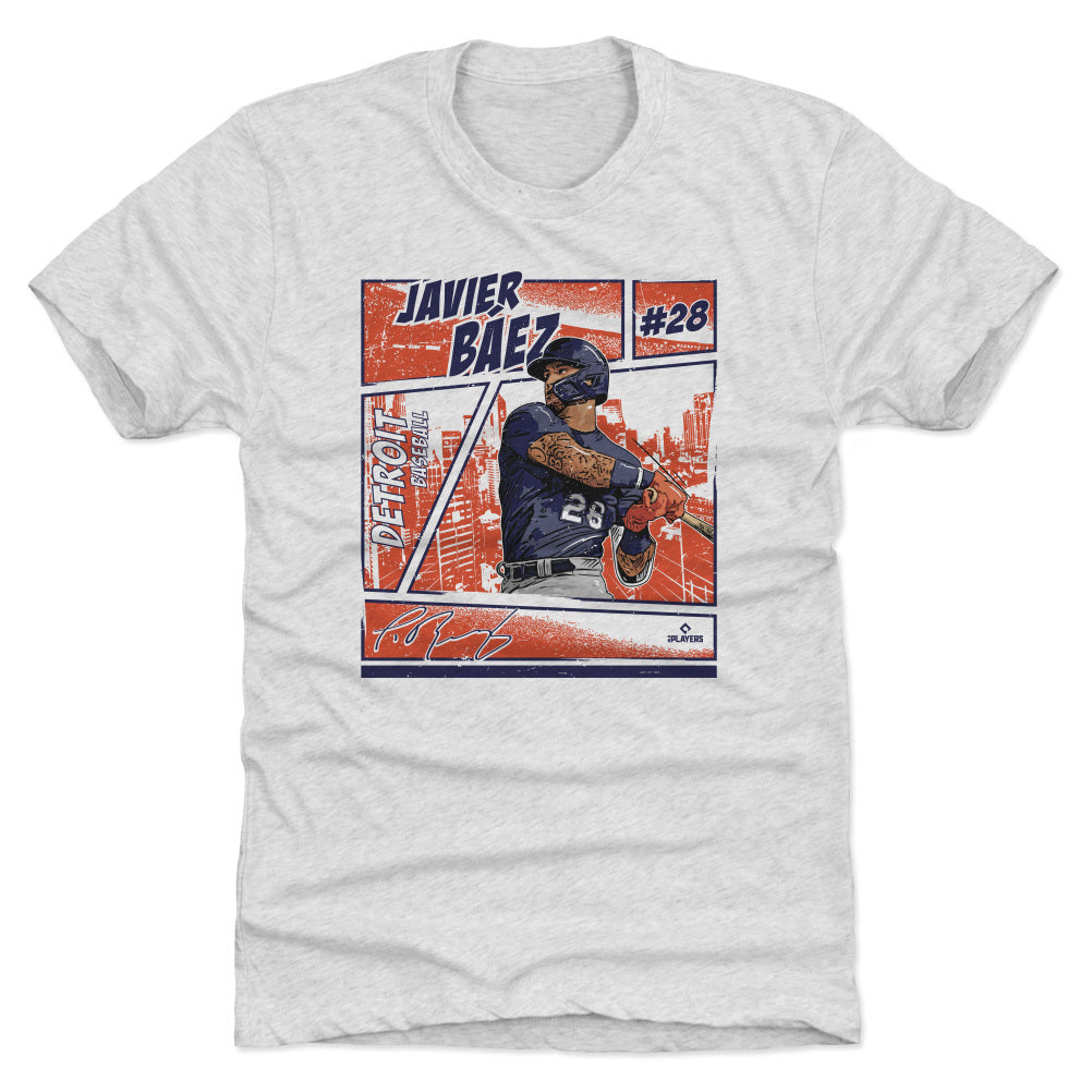 Detroit Tigers Javier Baez Men's Premium T-Shirt - Tri Ash - Detroit | 500 Level Major League Baseball Players Association (MLBPA)