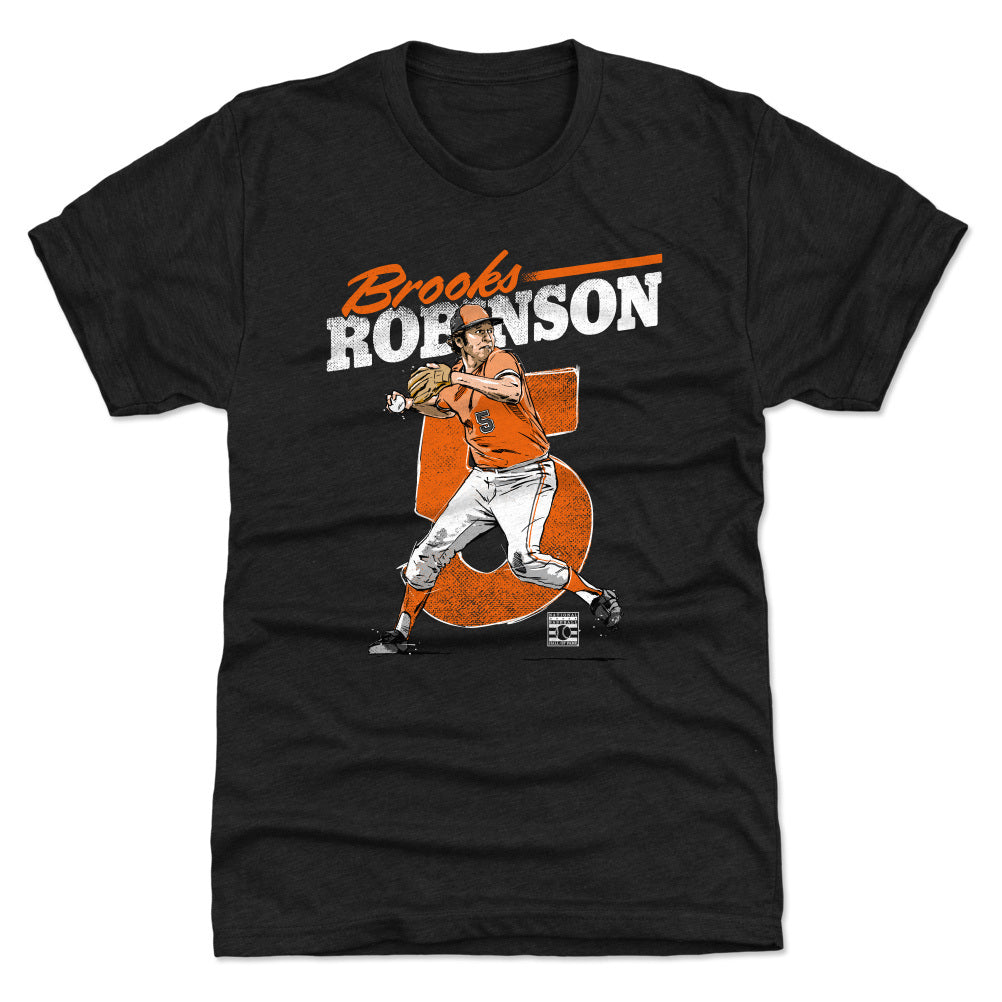 Baltimore Orioles Brooks Robinson Men's Premium T-Shirt - Tri Black - Baltimore | 500 Level
