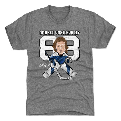 500 LEVEL Nikita Kucherov Tampa Bay Lightning Raglan Baseball Tee - Super Soft Triblend Shirt