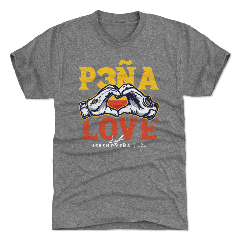 Houston Astros Jeremy Pena Men's Premium T-Shirt - Tri Gray - Houston | 500 Level Major League Baseball Players Association (MLBPA)