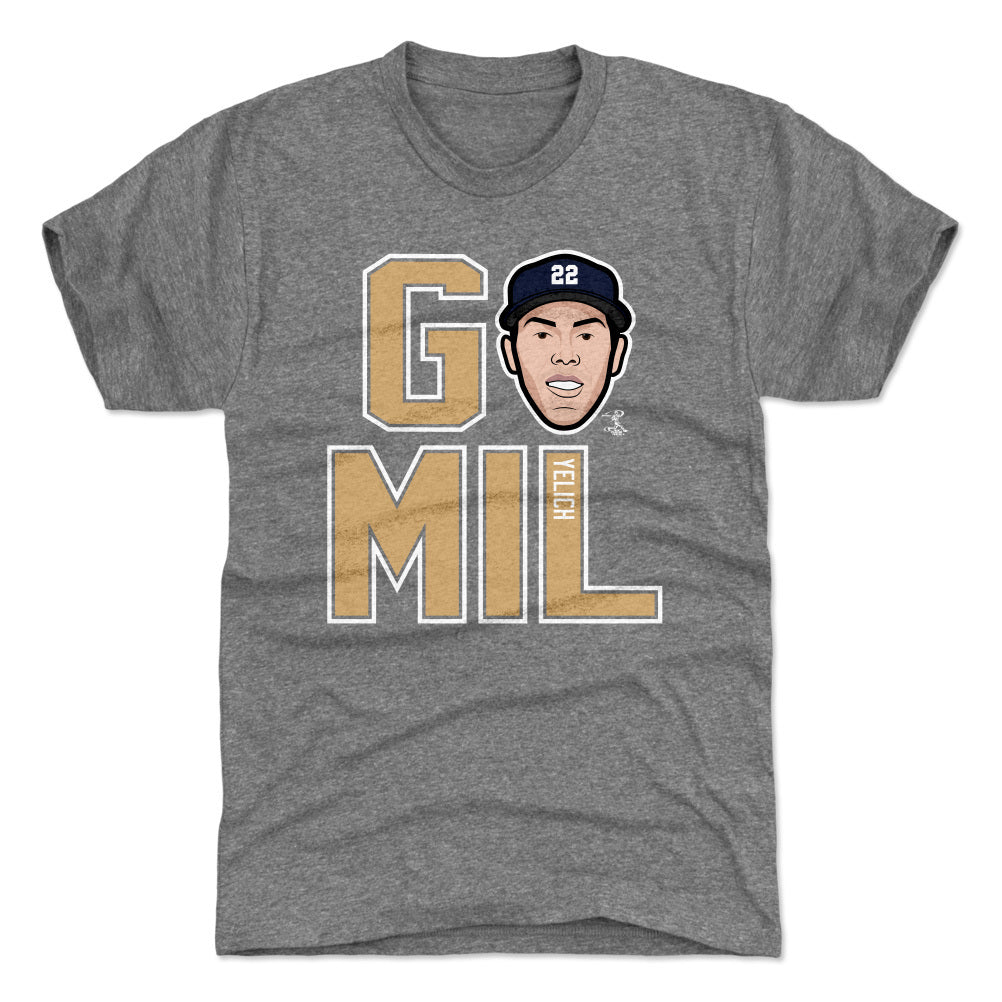 Milwaukee Brewers Men's 500 Level Christian Yelich Milwaukee Gray T-Shirt