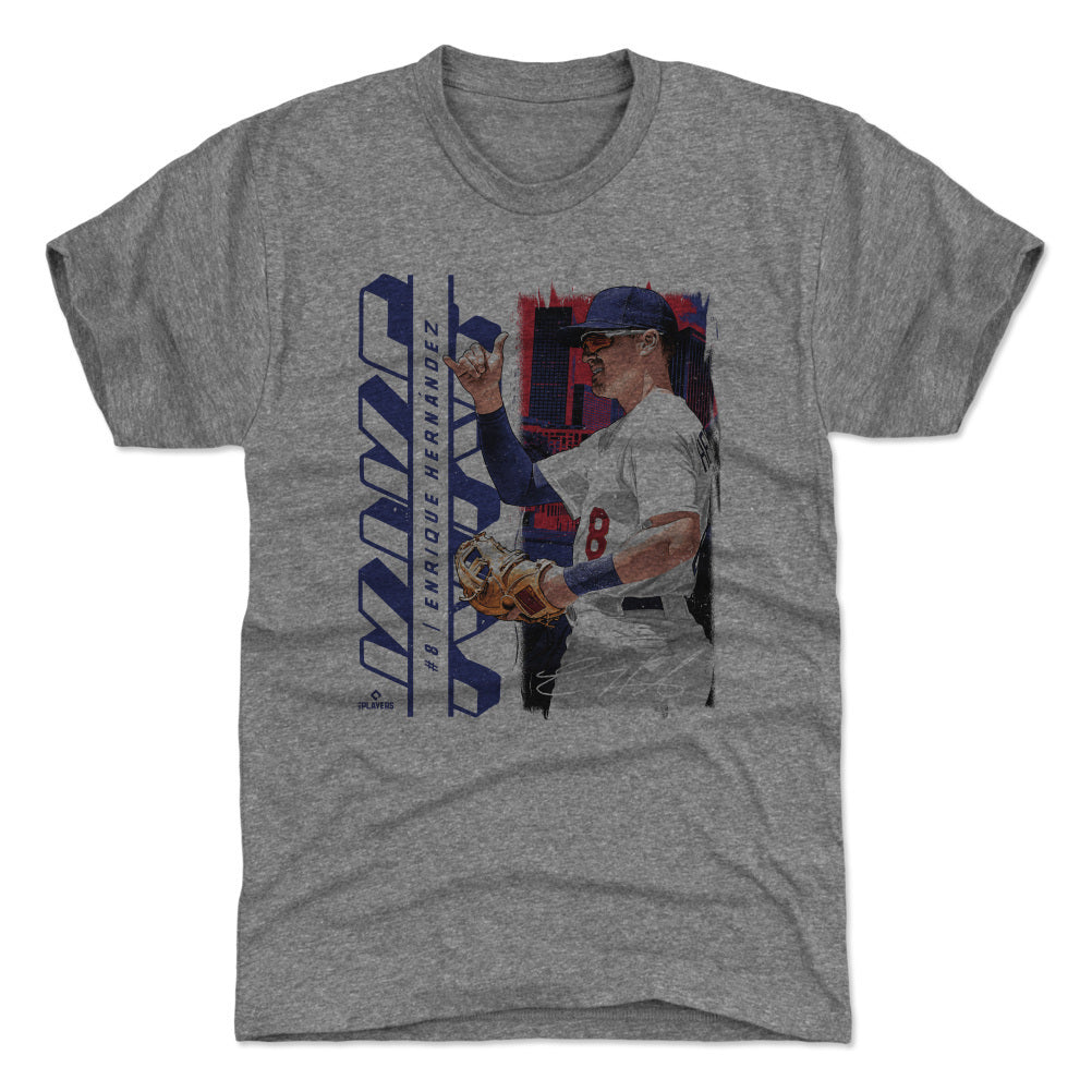 Enrique Hernandez Men's Premium T-Shirt - Tri Gray - Los Angeles | 500 Level Major League Baseball Players Association (MLBPA)