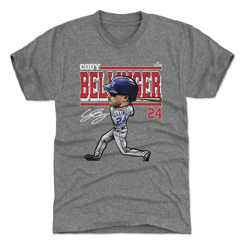 Chicago Cubs Cody Bellinger Men's Premium T-Shirt - Tri Gray - Chicago | 500 Level Major League Baseball Players Association (MLBPA)