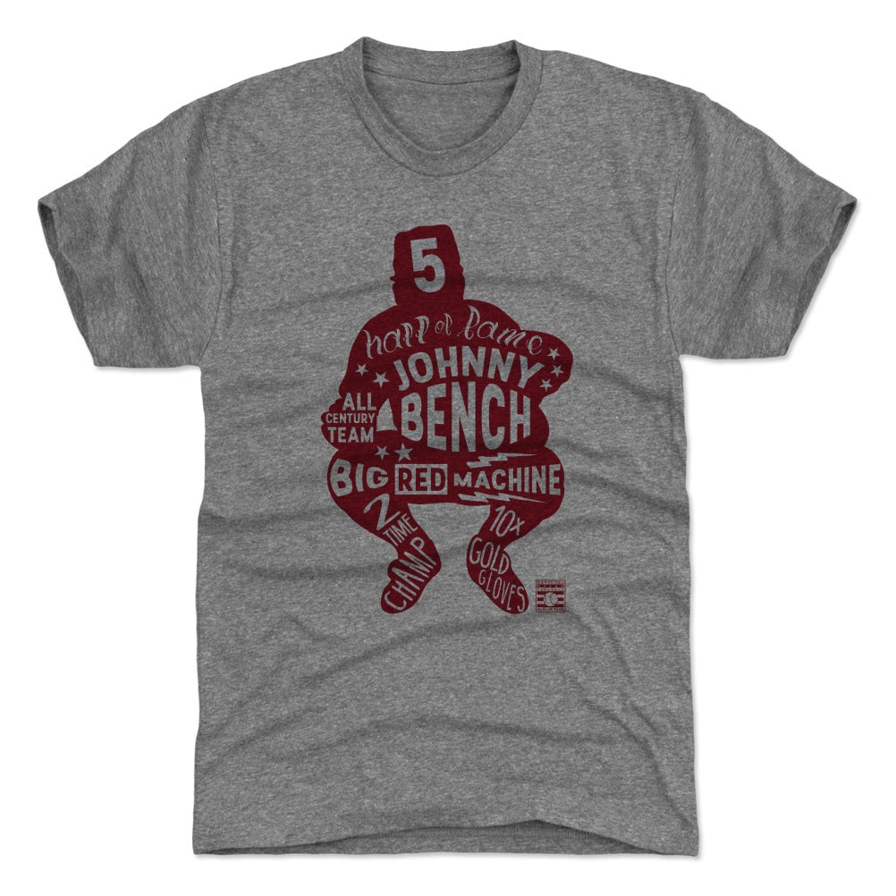 Bench - Premium T- Level | T-Shirt of Baseball Fame 500 LEVEL Shirt | Men\'s 500 Hall Johnny Cincinnati