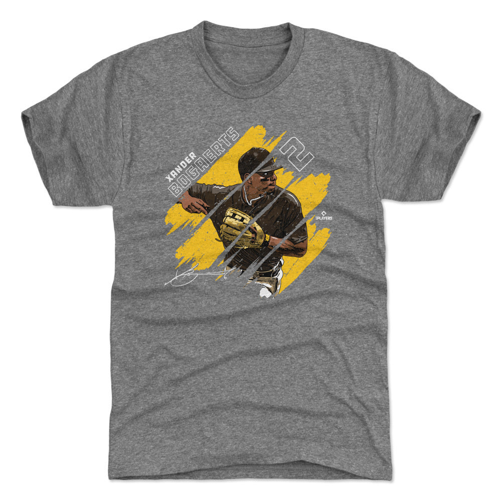 Xander Bogaerts Men's Premium T-Shirt - Tri Gray - San Diego | 500 Level Major League Baseball Players Association (MLBPA)
