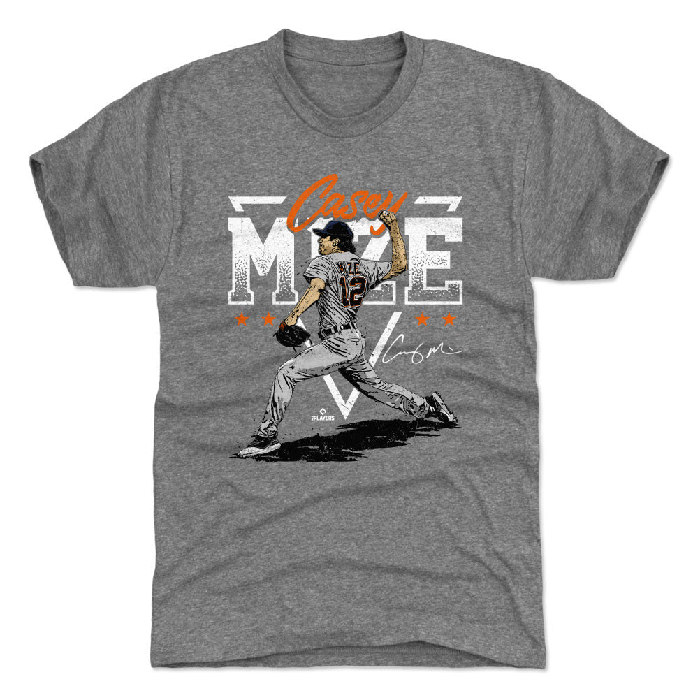 Detroit Tigers Casey Mize Men's Premium T-Shirt - Tri Gray - Detroit | 500 Level Major League Baseball Players Association (MLBPA)
