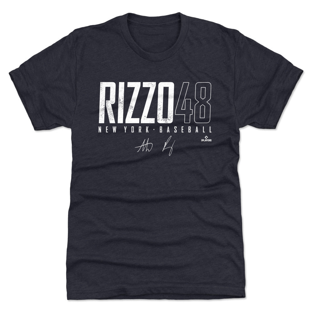 Anthony Rizzo Men's Premium T-Shirt - Tri Navy - New York | 500 Level Major League Baseball Players Association (MLBPA)