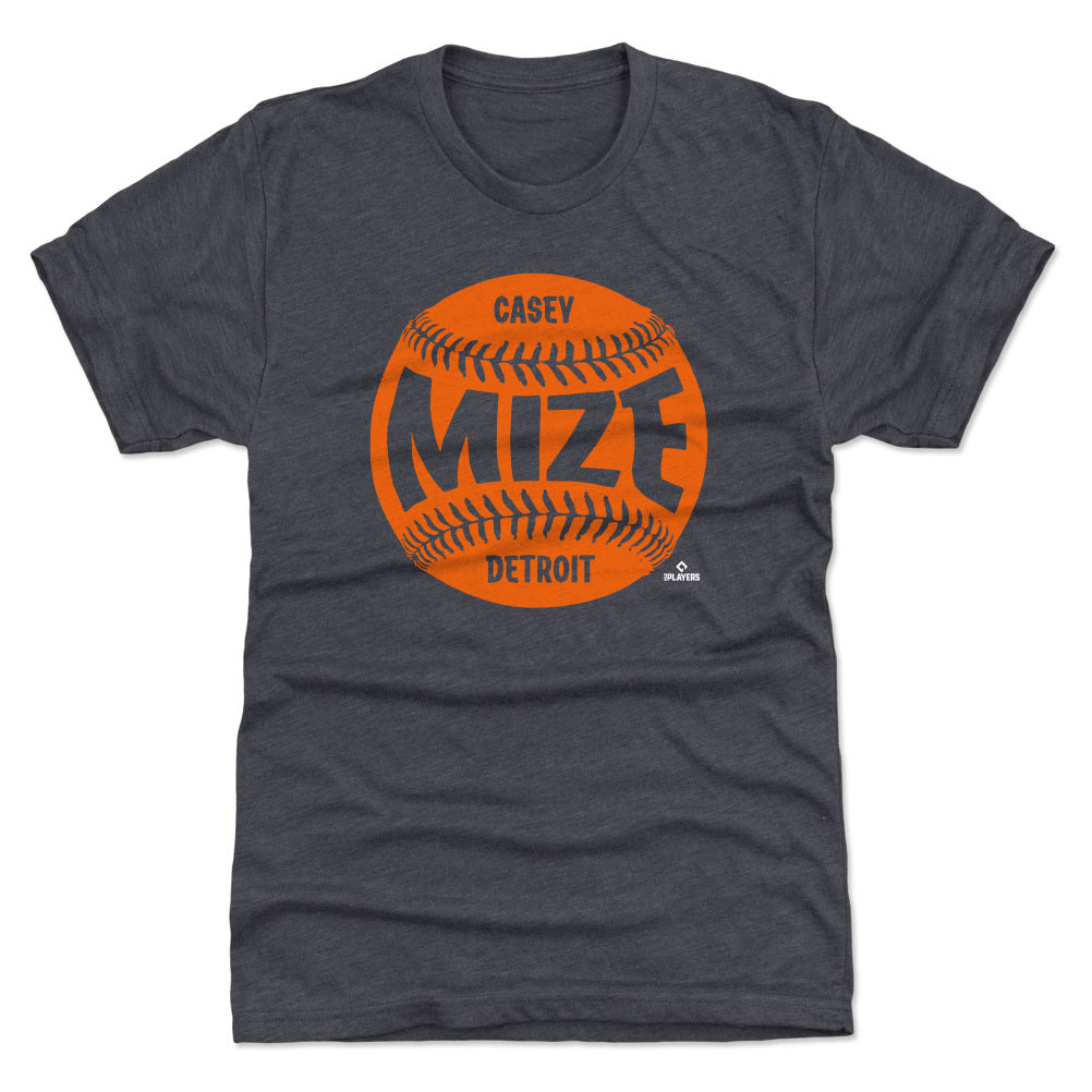 Detroit Tigers Casey Mize Men's Premium T-Shirt - Tri Navy - Detroit | 500 Level Major League Baseball Players Association (MLBPA)