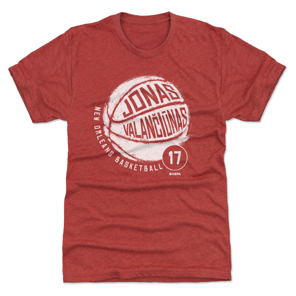 New Orleans Pelicans Jonas Valanciunas Men's Premium T-Shirt - Tri Red - New Orleans | 500 Level