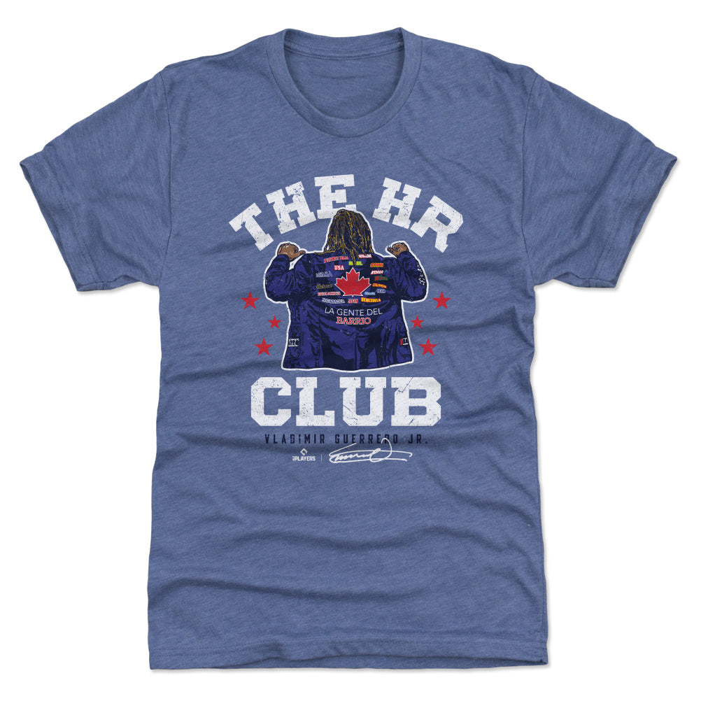 Toronto Blue Jays Vladimir Guerrero Jr. Men's Premium T-Shirt - Tri Royal - Toronto | 500 Level Major League Baseball Players Association (MLBPA)