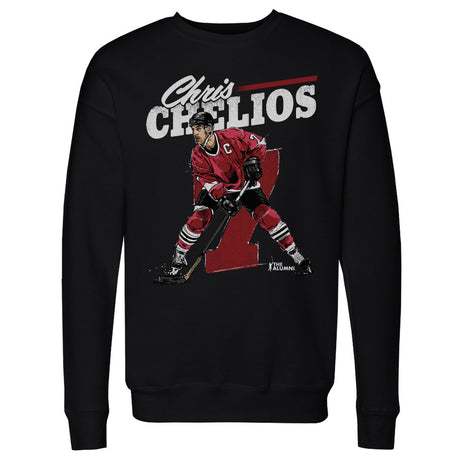 Chris Chelios Men's Crewneck Sweatshirt | 500 LEVEL