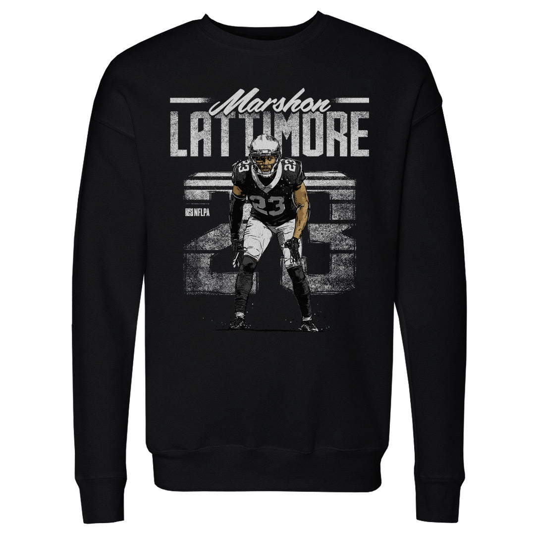 Marshon Lattimore Men&#39;s Crewneck Sweatshirt | 500 LEVEL