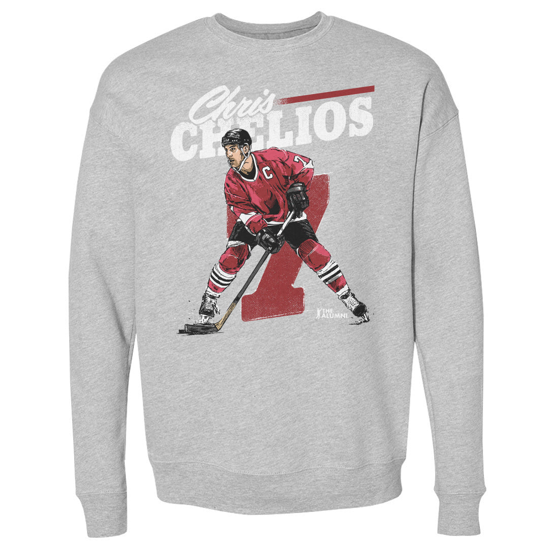 Chris Chelios Men's Crewneck Sweatshirt | 500 LEVEL