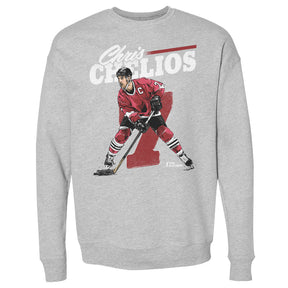 Chris Chelios Men's Crewneck Sweatshirt | 500 LEVEL