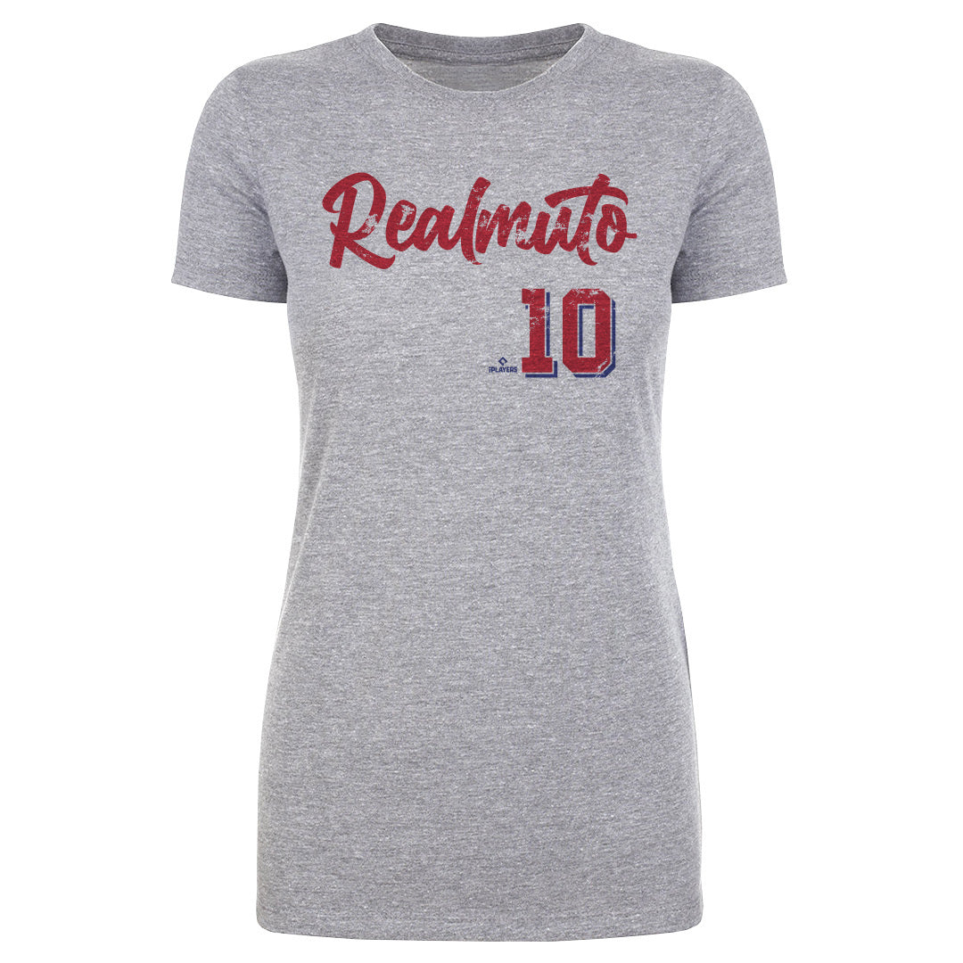J.T. Realmuto Women's T-Shirt - Heather Gray - Philadelphia | 500 Level Major League Baseball Players Association (MLBPA)
