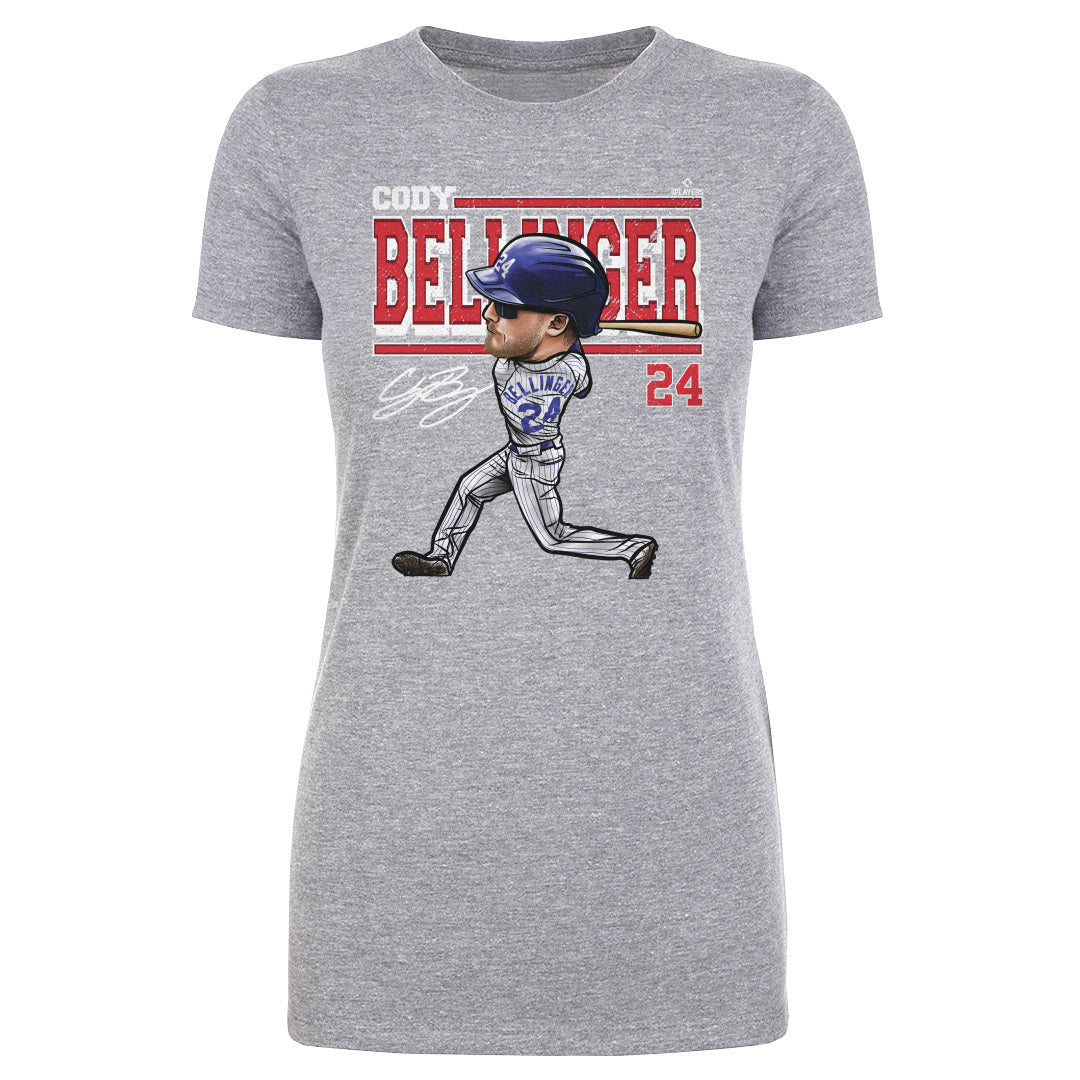 Cody Bellinger Women's T-Shirt - Heather Gray - Chicago | 500 Level Major League Baseball Players Association (MLBPA)