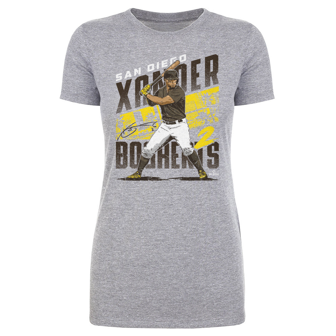 Xander Bogaerts Women's T-Shirt - Heather Gray - San Diego | 500 Level Major League Baseball Players Association (MLBPA)