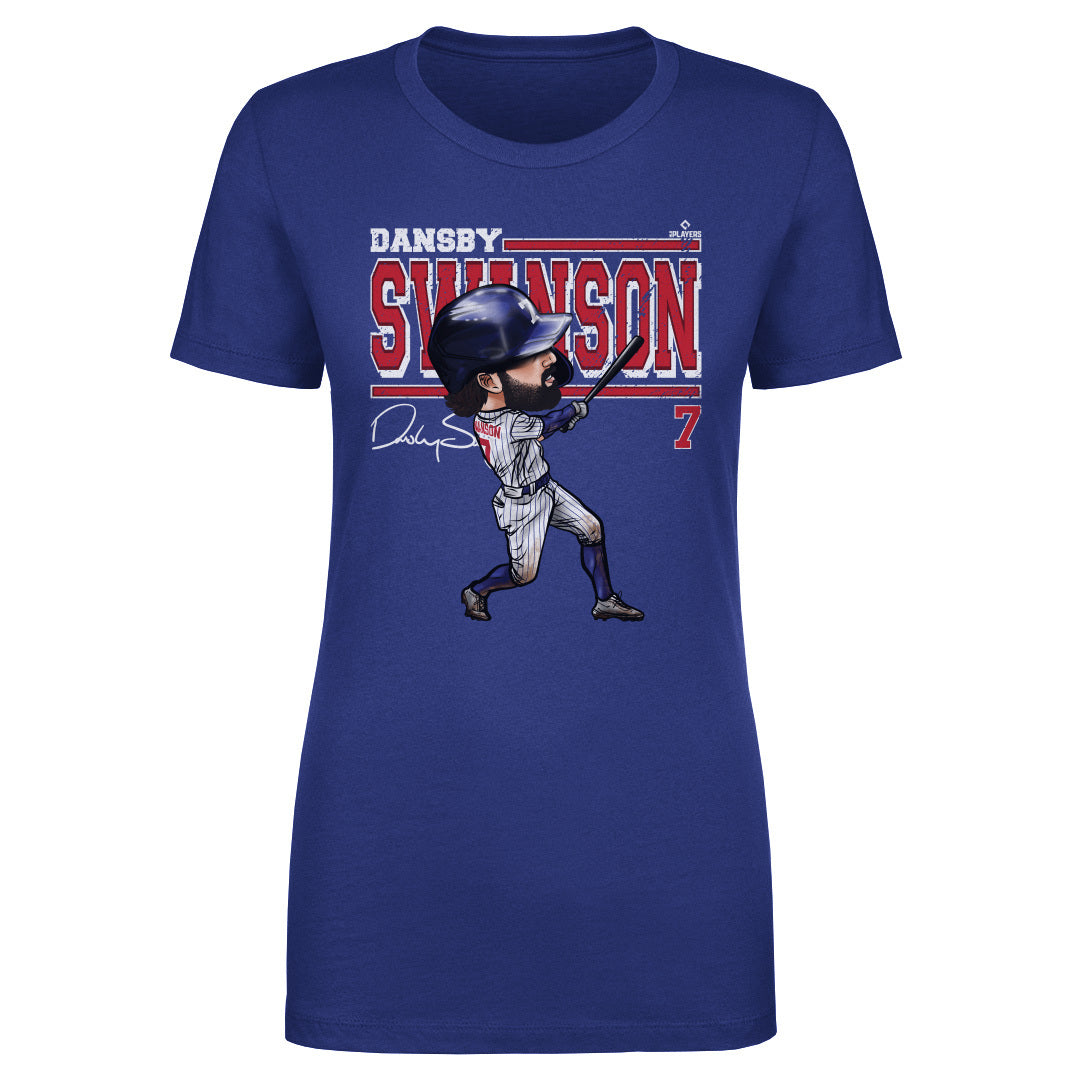 Dansby Swanson Women's T-Shirt - Heather Gray - Chicago | 500 Level Major League Baseball Players Association (MLBPA)