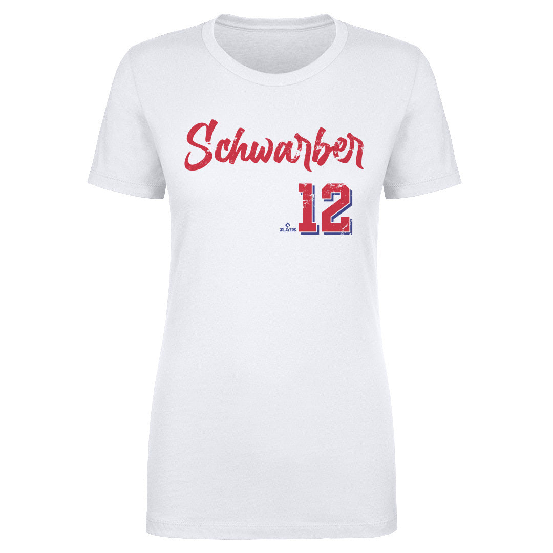 Kyle Schwarber Women's T-Shirt - White - Philadelphia | 500 Level Major League Baseball Players Association (MLBPA)