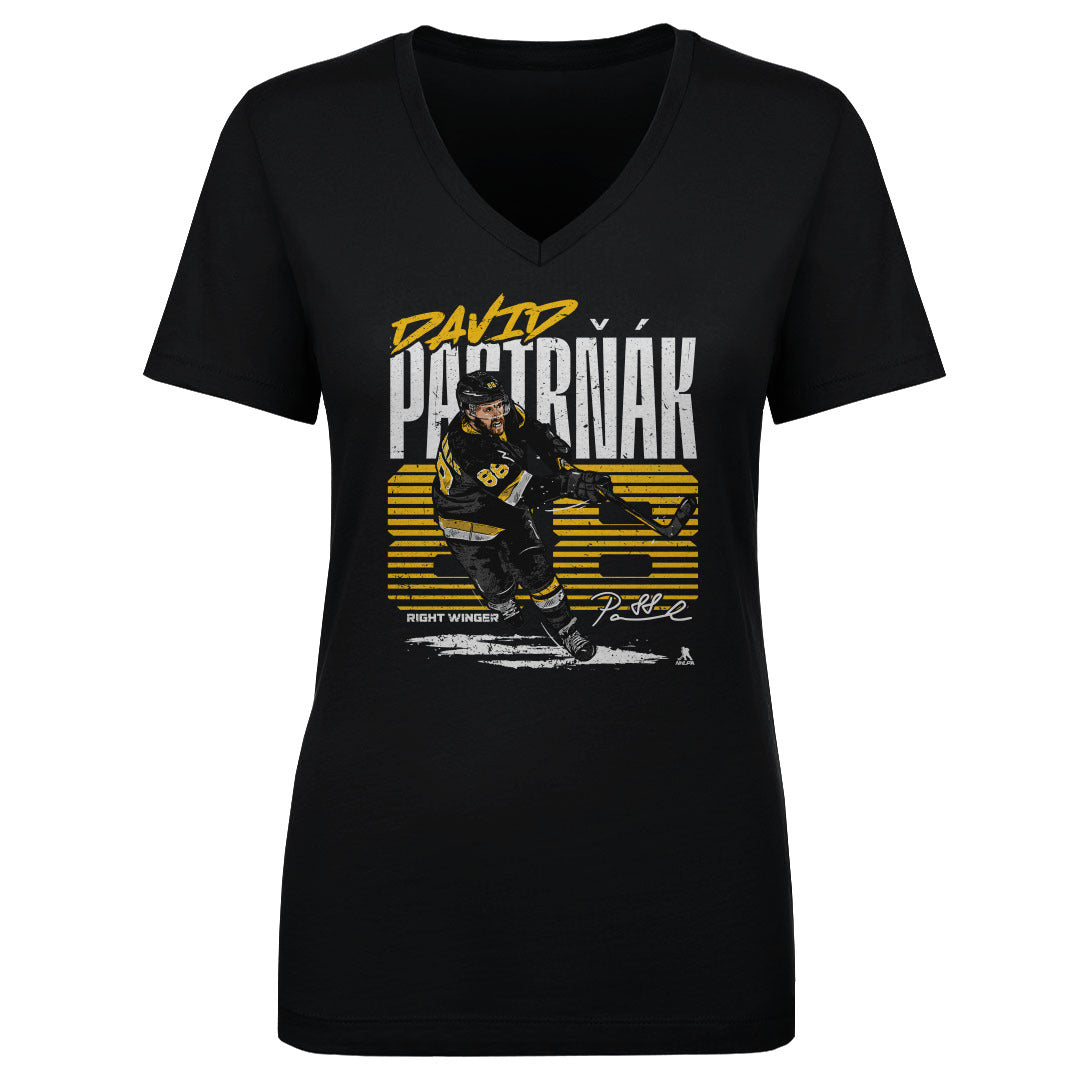 David Pastrnak Women's V-Neck T-Shirt | 500 LEVEL