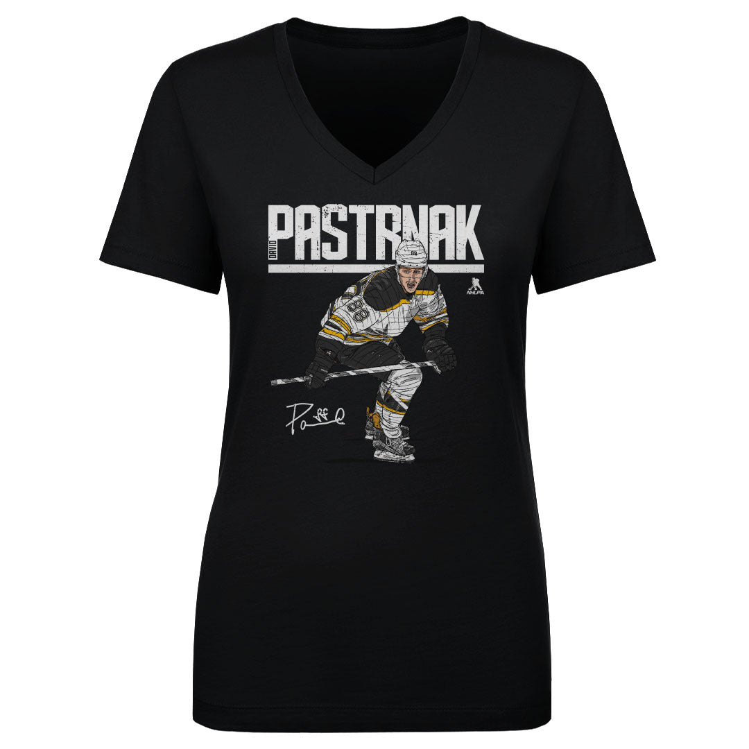 David Pastrnak Women's V-Neck T-Shirt | 500 LEVEL