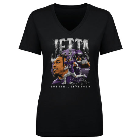 Justin Jefferson Women's V-Neck T-Shirt | 500 LEVEL