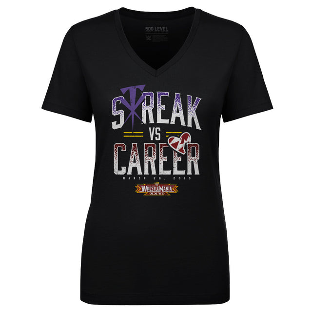 Wrestlemania Women's V-Neck T-Shirt | 500 LEVEL