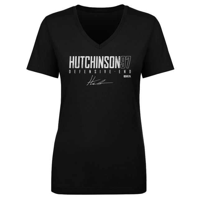 Aidan Hutchinson Women's V-Neck T-Shirt | 500 LEVEL