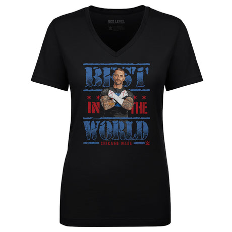 CM Punk Women's V-Neck T-Shirt | 500 LEVEL