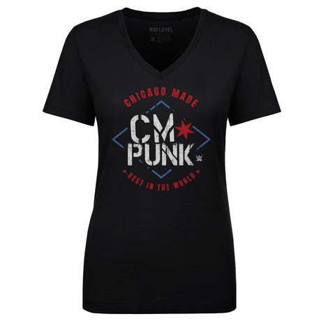 CM Punk Women's V-Neck T-Shirt | 500 LEVEL