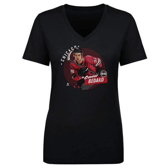 Connor Bedard Women's V-Neck T-Shirt | 500 LEVEL