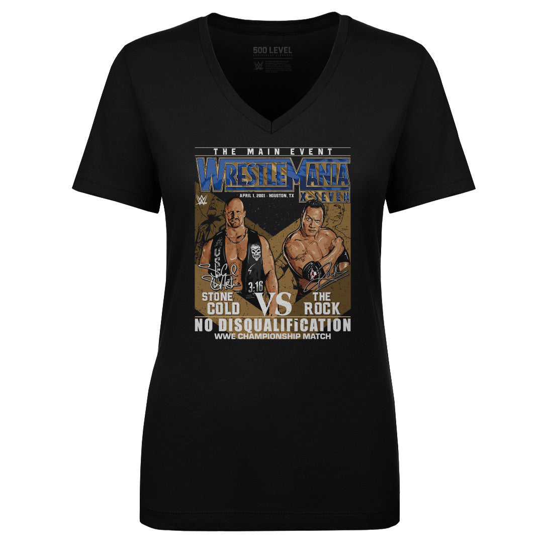 Wrestlemania Women's V-Neck T-Shirt | 500 LEVEL