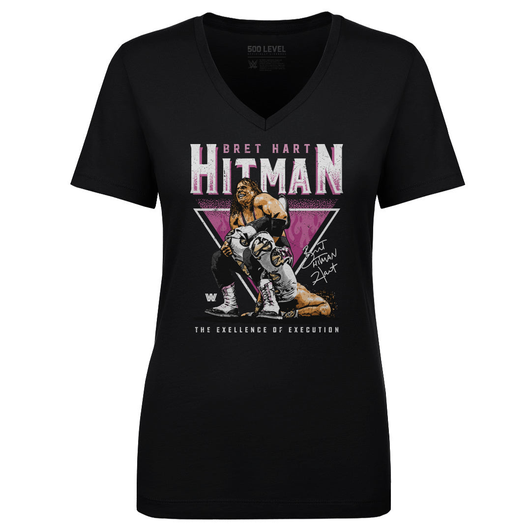 Bret Hart Women's V-Neck T-Shirt | 500 LEVEL