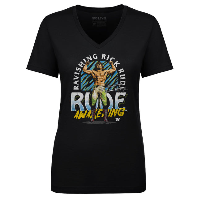 Rick Rude Women's V-Neck T-Shirt | 500 LEVEL