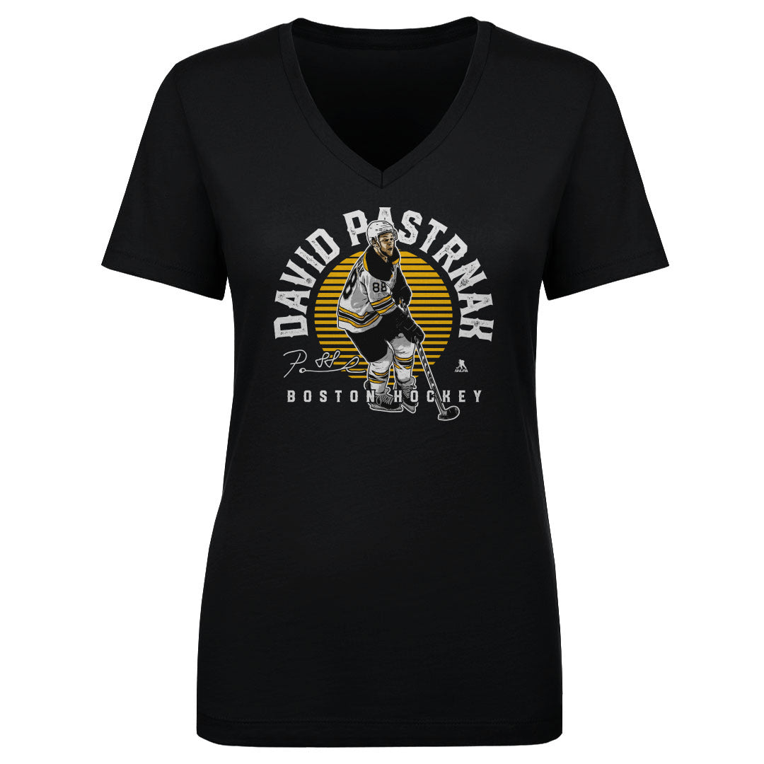 David Pastrnak Women's V-Neck T-Shirt | 500 LEVEL