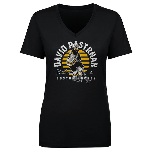 David Pastrnak Women's V-Neck T-Shirt | 500 LEVEL