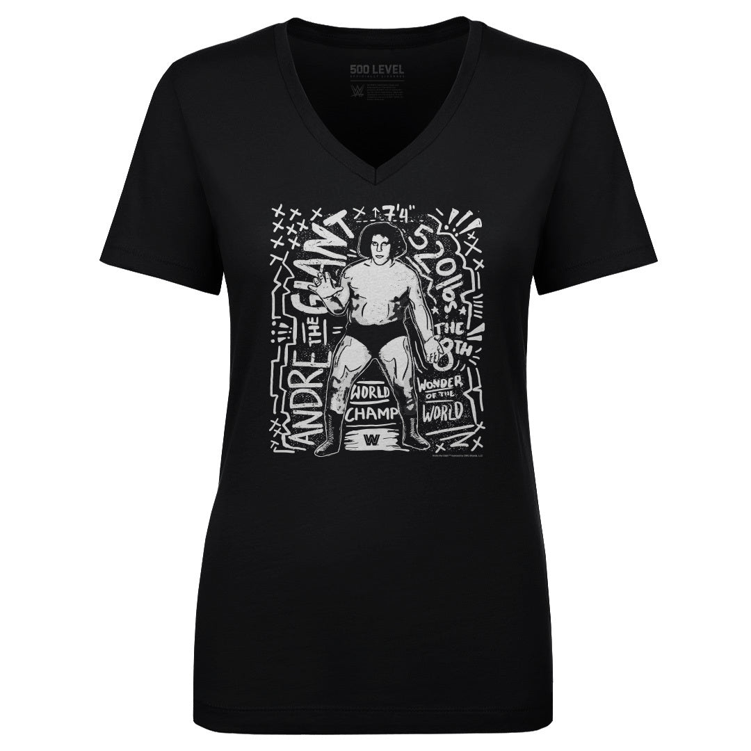 Andre The Giant Women's V-Neck T-Shirt | 500 LEVEL