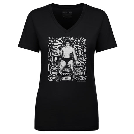 Andre The Giant Women's V-Neck T-Shirt | 500 LEVEL