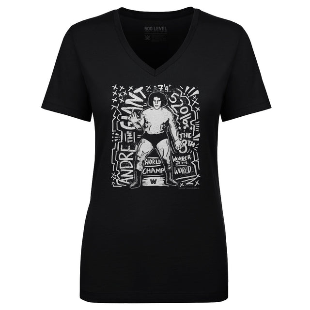 Andre The Giant Women's V-Neck T-Shirt | 500 LEVEL