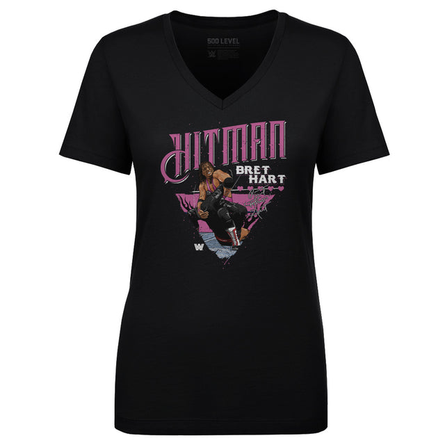 Bret Hart Women's V-Neck T-Shirt | 500 LEVEL